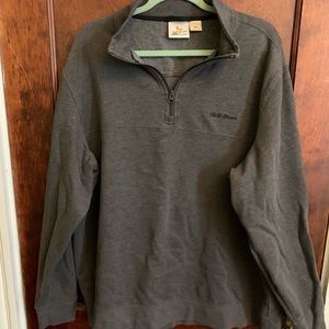 Big and tall.  Field and stream quarter zip pullover.  Gray.